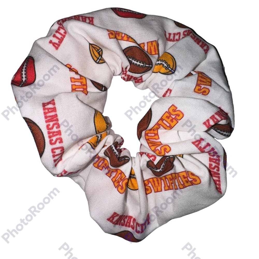 Swiftie Kansas City Chiefs zipper hair scrunchie hand made USA cotton NWT summer
